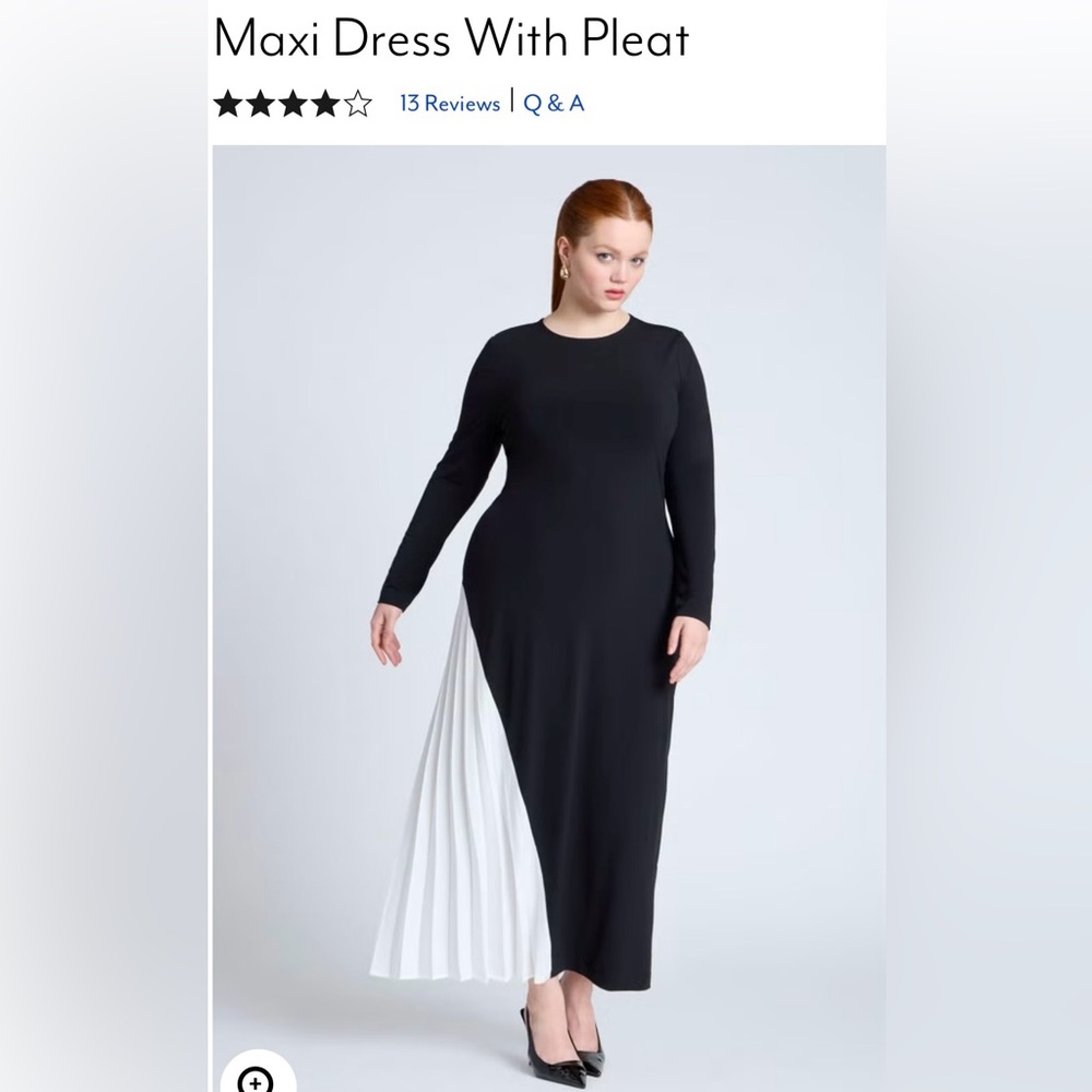 Eloquii Black and White Asymmetrical Maxi Dress